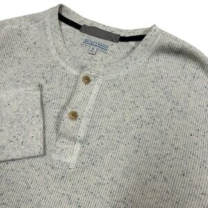 Wallace Barnes Shirt Mens XL Henley Waffle Knit Thermal Pullover Gray J Crew